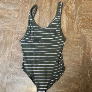 Striped body suit